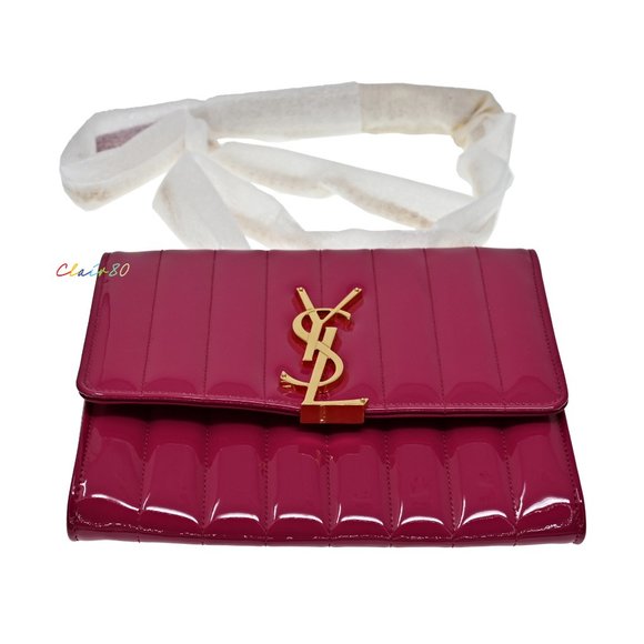 Vicky Patent Matelassé Leather Wallet on Chain - Picture 4 of 10